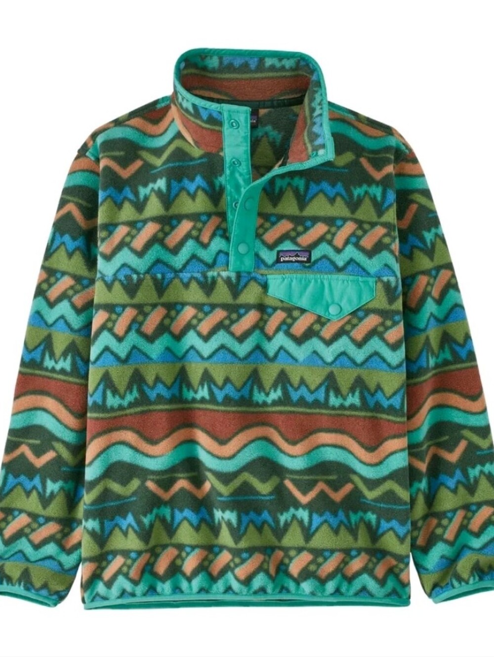 Patagonia Synchilla Fleece Pullover M 10 Green Geometric